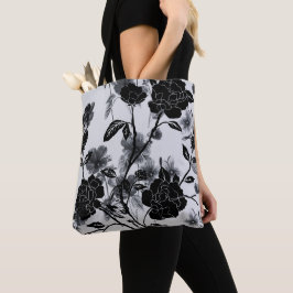 Bolso De Tela Noir floral de mariposa moderna