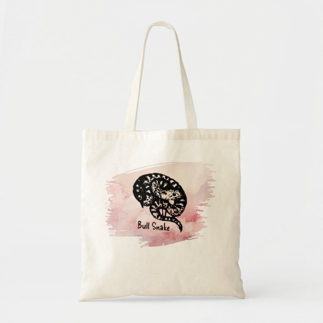 Bolso De Tela Nombrado I Bite Bull Snake on Pink (Frente)