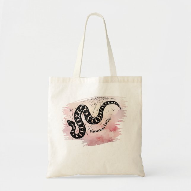 Bolso De Tela Nombrado I Bite Massasauga Snake on Pink (Frente)