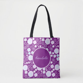Bolso De Tela Nombran flores en Personalizado de patrón floral p
