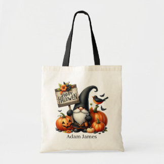 Bolso De Tela nombre de agregado de Guay Happy Halloween gnome