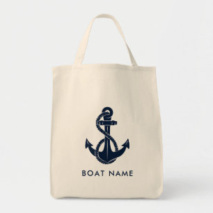 Bolso De Tela Nombre de barco de ancla náutica personalizado