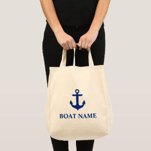 Bolso De Tela Nombre de Barco Náutico Ancla de Comestibles