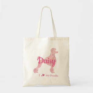 Bolso De Tela Nombre de Caniche Personalizado Pastel Rosa Regalo