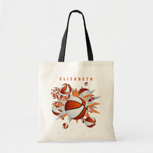 Bolso De Tela nombre de chicas de estrellas de baloncesto blanco