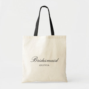 Bolso De Tela Nombre de Dama de Honor con Letra Personalizada Si