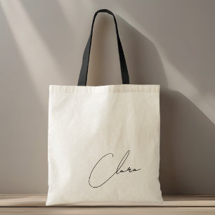 Bolso De Tela Nombre de Dama de Honor Minimalista Moderna