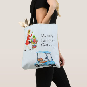 Bolso De Tela Nombre de decisión de golf favorito o carrito de