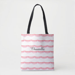 Bolso De Tela Nombre de doble corazón