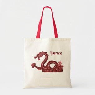 Bolso De Tela Nombre de dragón chino personalizado Diseño de fan