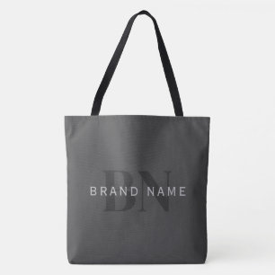 Bolso De Tela Nombre de empresa editable gris (o cualquier otro