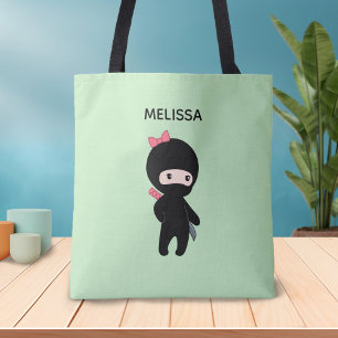Bolso De Tela Nombre de encargo del chica minúsculo de Ninja en