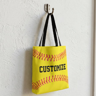 Bolso De Tela Nombre de equipo de sóftbol de lanzamiento rápido 