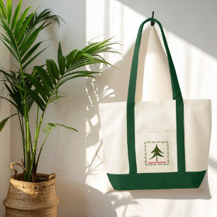 Bolso De Tela Nombre de familia de guirnaldas y árboles de Navid