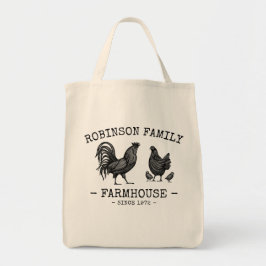Bolso De Tela Nombre de familia Farmhouse Hen Chicks Rooster