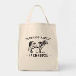 Bolso De Tela Nombre de familia Farmhouse Rústico Leche Vaca
