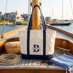 Bolso De Tela Nombre de Familia Personalizado Separado Inicial N
