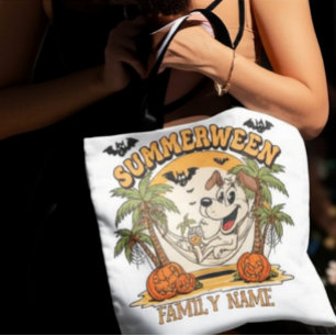 Bolso De Tela Nombre de familia personalizado Summerween 