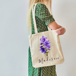 Bolso De Tela Nombre de Flor Silvestre Personalizado