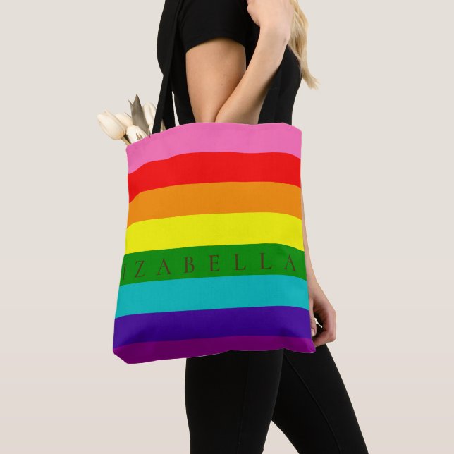 Bolso De Tela Nombre de franjas modernas y elegantes en tonos ar (Detalle)