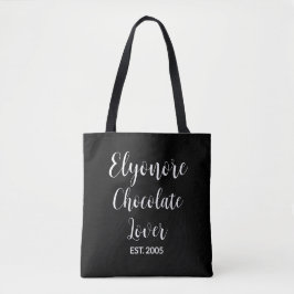 Bolso De Tela Nombre de guión blanco Establecido amante del choc