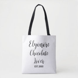 Bolso De Tela Nombre de guión negro Establecido amante del choco