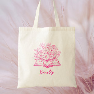 Bolso De Tela Nombre de guión rosado moderno