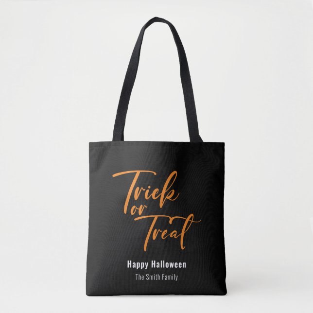 Bolso De Tela Nombre de Halloween de Personalizado de escritura  (Anverso)