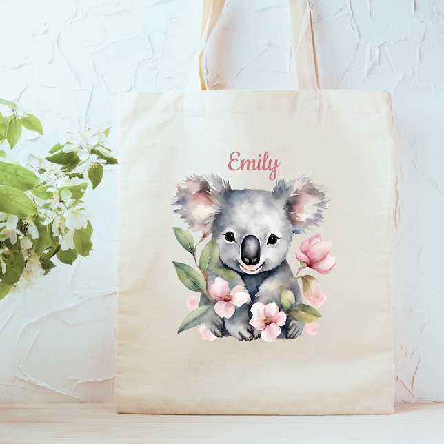 Bolso De Tela Nombre de la acuarela del oso de Koala (Subido por el creador)