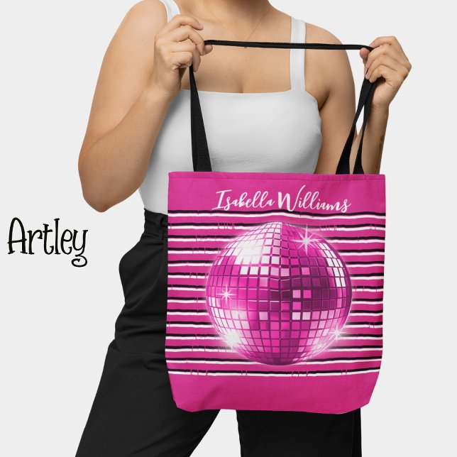 Bolso De Tela Nombre de la chica de las rayas negras rosadas bla (Subido por el creador)