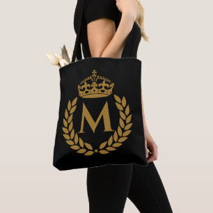 Bolso De Tela Nombre de la Corona Dorada del Rey Real Vintage Ne