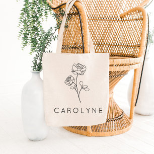 Bolso De Tela Nombre de la dama de honor de una flor silvestre r