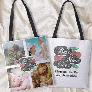 Bolso De Tela Nombre de la familia de mejor mamá de todos los ti
