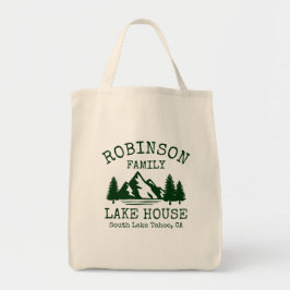 Bolso De Tela Nombre de la familia Lake House Forest Green Silho