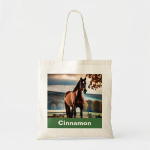 Bolso De Tela Nombre de la foto de tu caballo