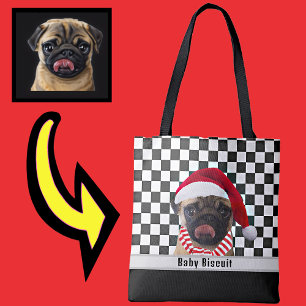Bolso De Tela Nombre de la foto del Personalizado de control bla