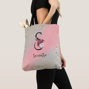 Bolso De Tela Nombre de la letra S personalizada monogramada per