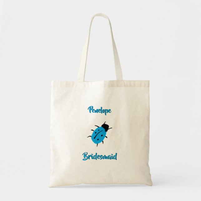 Bolso De Tela Nombre de la Mariquita Azul Cute Spots (Frente)