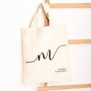 Bolso De Tela Nombre de la Moda de caligrafía del guión de un mo