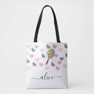 Bolso De Tela Nombre de la pelota de raqueta de tenis y Chicas d