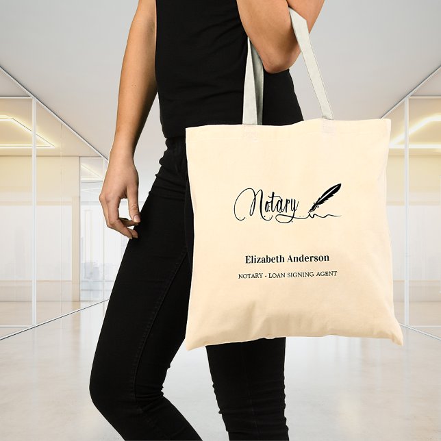 Bolso De Tela Nombre de la pluma de señas en blanco negro notori (Subido por el creador)