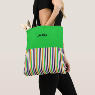 Bolso De Tela Nombre de las franjas verticales coloridas del cir