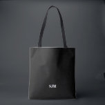 Bolso De Tela Nombre de las iniciales del monograma del personal<br><div class="desc">Minimalista elegante sencillez moderno Personalizado blanco y negro rúbrica de monograma nombre Tote Bag personalizado</div>