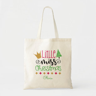 Bolso De Tela Nombre de las niñas de Little Miss Navidad