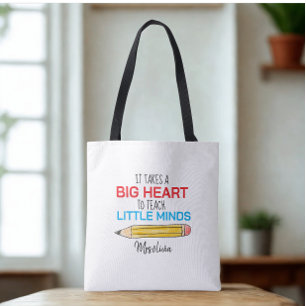 Bolso De Tela Nombre de maestros personalizados modernos con cit