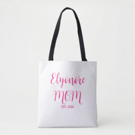 Bolso De Tela Nombre de mamá personalizado Fecha establecida Esc