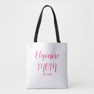 Bolso De Tela Nombre de mamá personalizado Fecha establecida Esc