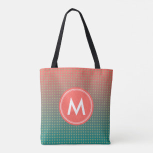 Bolso De Tela Nombre de monograma de combinación de colores de