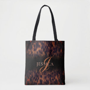 Bolso De Tela Nombre de monograma de impresión de animales del