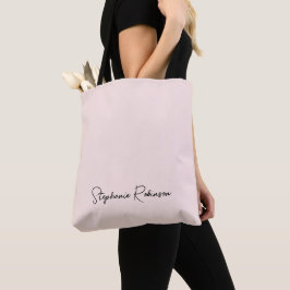 Bolso De Tela Nombre de monograma personalizado con letra script